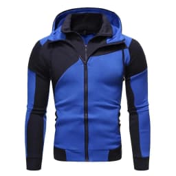 Men's Hoodies Jacket Slim Fit Hooded Zipper Patchwork Coats Man Solid Thicken Warm Sweatshirt Men's Casual Outdoor Clothing Tops