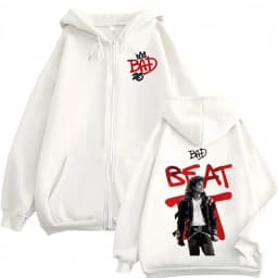 The King of Pop Michael Jackson Bad Era Zipper Hoodies Men Women Fashion Gothic Jacket Sweatshirt Coat Long Sleeve Zip Up Hooded