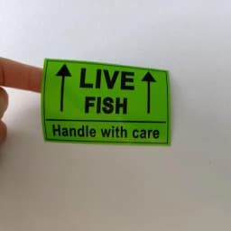 250 pcs Live Fish Stickers Shipping Labels, 2 X 3 Inch Fluorescent Green Please Handle with Care Stickers