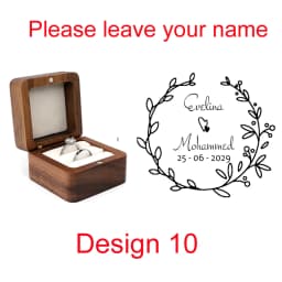 Custom Wooden Ring Box Personalized Engagement Wedding Rings Bearer Case Valentines Day Gift for Couples