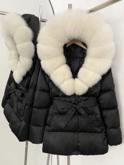OFTBUY Winter 90% Duck Down Jacket Women Luxury Large Natural Silver Fox Fur Hooded Thick Warm Female Parkas Waterproof