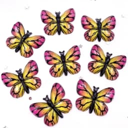Resin Shiny Colorful Crystal Butterflies Flatback Rhinestone 1 Hole Appliques Ornaments 10pcs Home Figurines decor Crafts