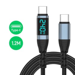 240W Type C to Type C Fast Charging Cable PD3.1 Digital Display USB C Data Cord For Iphone 15 16 Samsung Huawei Tablet Laptop