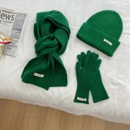 Women's Knitted Hat Scarf Glove Set Solid Warm Autumn Winter 2026 Fashion Green Blue Red Lovely 3 Pcs Hat & Glove Sets Women