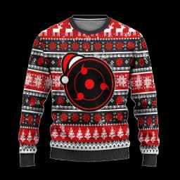 Naruto Akatsuki Uchiha Itachi 2026 New Christmas Style Anime Movie Crew Ugly Christmas Hoodie Cosplay Costume Men's and Women's