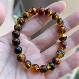 Yoowei 100% Real Amber Bracelet for Unisex Genuine Black Bead Irregular Natural Plant Medical Healing Jewelry Gift Wholesale