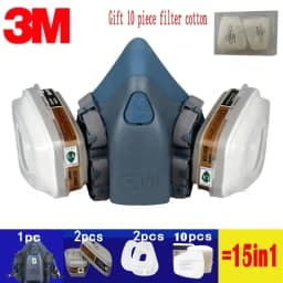 17 in 1 3M 7502 Dust Gas Respirator Half Face Dust Mask For Painting Spraying Organic Vapor Chemical Gas Filter Work Safety