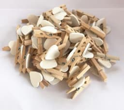 50PCS/Lot Mini Romantic Loving Heart Shape Wood Clips Handicrafts Photos Papers Clothes Pegs Home Bachelorette Party Decorations