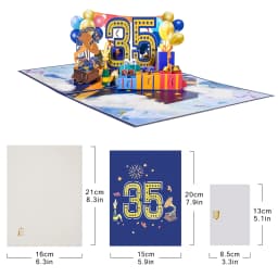 Anniversary Card, Pop Up 1st 18th 21th Birthday Card, Anniversary Number Greeting Cards for Wedding Wife Husband Girlfriend