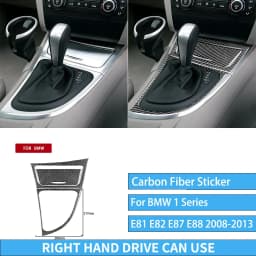 For BMW E81 E82 E87 E88 1 Series Interior Accessories 2008-2013 Gear Shift Knob Dashboard AC Outlet Carbon Fiber Cover Stickers