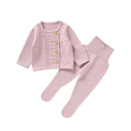 Infant Girls Clothes Sets Autumn Solid Long Sleeve Sweaters Cardigans+Pants Newborn Knitted Outfits 0-9m Toddler 2pcs Tracksuits