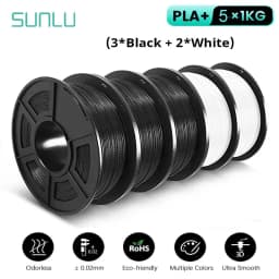 SUNLU 5KG PLA Plus/Clear/AntiString Filament 1.75mm 1kg Spool (2.2lbs) Neatly Wound Filament Fit Most FDM Printer