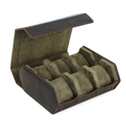 Vintage Genuine Leather Watch Roll Box 1/2/3/4/6/8 Grids Watch Travel Case Organizers Display Holder Men Women Watches Jewelry