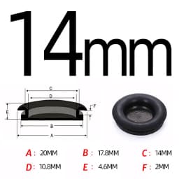 14mm-150mm Hole Diameter Black Single Sided Protective Coil Sealing Rubber Ring Wiring Grommets Hole Plug Gasket