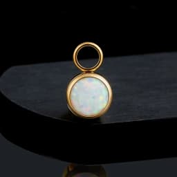 Right Grand ASTM F136 Titanium Opal Moonstone Earring Charm for Huggie Hoop Helix Cartilage Clicker Earlobe Piercing Jewelry