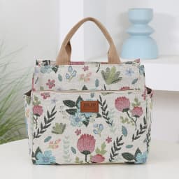 New Arrival Thick Knitted Jacquard Lunch Bag with Large Capacity, Featuring Aluminum Foil Insulation Layer and Zipper Closure