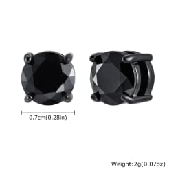 Punk Round Zircon Magnetic Ear Studs Clips Non Piercing Stainless Steel Small Earrings for Women Men Fashion Jewelry 