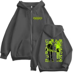 The Guy She Was Interested in Wasn't A Guy At All Anime Zipper Hoodies Men Women Harajuku Zip Up Hooded Sweatshirts Jackets Coat