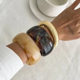 IngeSight.Z 3 Style Vintage Geometry Resin Acrylic Thick Wide Bracelets for Women Punk Geometry Round Bangles Steampunk Jewelry