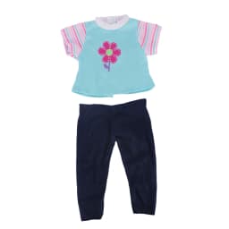Cute Doll Pattern Pajamas for18inch doll&43 cm Reborn doll Flannel Homewear Set with Cartoon Design, Cozy Sleepwear Loungewear