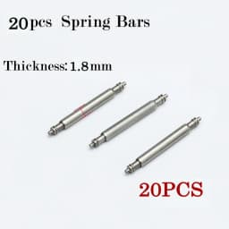 20pcs 1.8mm Diameter Spring Bar Watch Band Pin Watch Accessories Stainless Steel Spring Rod Link Pins 16mm 20mm 22mm 24mm Width
