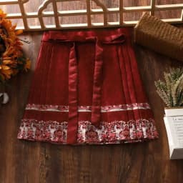 Chinese Style Improved Ming Dynasty Exquisite Printed Horse-face Skirt Women High Waist All-match Pleated Mini Horse-face Skirt