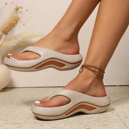 Women Stylish EVA Flip-Flops Comfortable Soft Anti-Slip Anti-Odor Fashionable Versatile for Beach Summer Casual Wear Beach Shoes