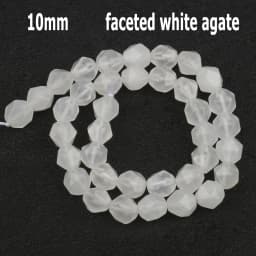 44 Types White Chalcedony Jade Agate Bead Natural Stone Rondelle Cube Faceted Loose Beads for Jewelry Making Bracelets Accessory