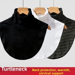 Women's Versatile Stripe Half High Neck Faux Collar Scarf Neck Protection Winter Cold Resistance Autumn Spring Fashion Accessory
