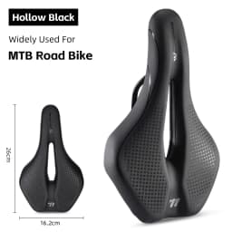 WEST BIKING Bicycle Saddle Hollow Breathable Comfortable Cycling Seat Shock Absorption Non-slip PU Leather for MTB Road Bike