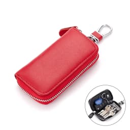 Genuine Leather Keychain Men Women Key Holder Organizer Pouch Cow Split Car Key Wallet Housekeeper Key Case Mini Card Bag