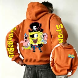 SpongeBob SquarePants and Patrick Star COS Pirate Cartoon Anime 2026 New Spring and Autumn Men's and Women's Fashion Hoodies