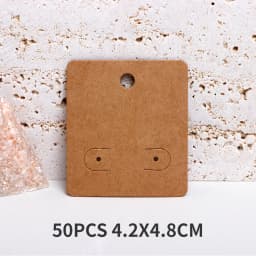 50PCS 4.2X4.8CM White Brown Black Blank Hanging Cards For Earrings Jewelry Display Cardboard Small Businesses Packaging Supplies