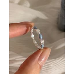 Fresh Sea Blue Zircon Star Ring Niche Drip Oil Design Open Ring Fashion Personalized Jewelry