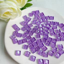 Mosaic Tiles for Crafts Blue Shine Assorted Color 50pcs Glass Glitter Mosaic Supplies Pieces Bulk Square Shape Home Decoration