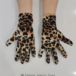 D0UB Unisex Leopard Pattern Gloves Breathable Polyester Cold Weather Essential Club Handwear