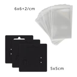 50 Pcs 5x5cm New Pattern Hangable Earrings Jewelry Display Paper Card With Or Without Bags Wholesale Packaging Business Supplier