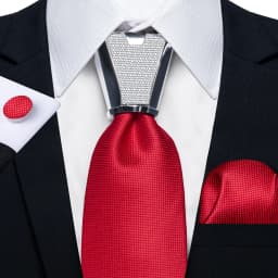 DiBanGu Business Plaid Black Solid Luxury Elegant Silk Ties for Men Designer Tie Buckle Handkerchief Cufflinks Wedding Accessory