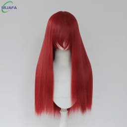 Very High Quality 400g 48 Colors 24Inch 60cm Long Straight Cosplay Wig With Bangs Heat Resistant Hair Anime Wigs + Wig Cap