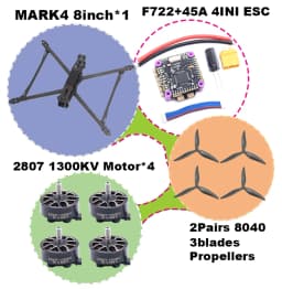 BCUBE MARK4 V2 8/9/10inch F722 Flight Control 45/60A 4INI ESC Rack Drone FPV Carbon Fiber PV Racing Drone Quadcopter Freestyle
