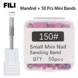 50Pcs 3.1MM Small Sanding Bands With Shaft Set For Dead Skin Calluses Nail Polishing Mini Sandband Nail Drill Bits Manicure Tool