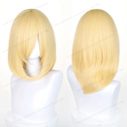 Anime 40cm Medium Basic Synthetic Bang Blond Cosplay Wig Black White Red Pink Green Brown Gold Blue Women Heat Resistant Hair