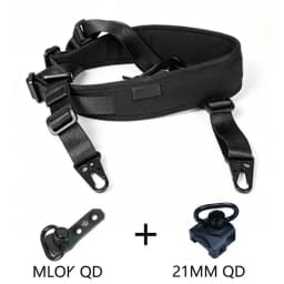 Tactical Adjustable 1/2 Point Crossbody Rope Nylon Rifle Shoulder Strap Outdoor Hunting AR15 Sling with M-system QD+21MM QD