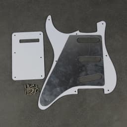 FLEOR Set of Vintage 8 Holes ST Pickguard SSS Guitar Back Plate & Screws for Electric Guitar Parts, 7 Colors Choose