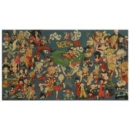 Anime Dragon Ball Retro Kraft Paper 16*12in Dragon Ball Characte Colours Notice Poster Wall Bedroom Bar Decor Photo Props Gifts