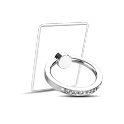 Cell Phone Ring Holder Stand Diamond Transparent Finger Grip Clear 360° Degree Rotation Kickstand Compatible IPhones