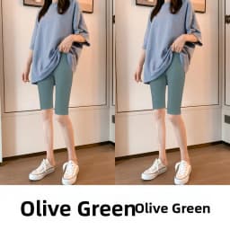 Women's Modal Short Pants Thin High Waist Elastic Slimming Black Base Layer Pants Can Be Worn outside Five-Quarter Length Summer