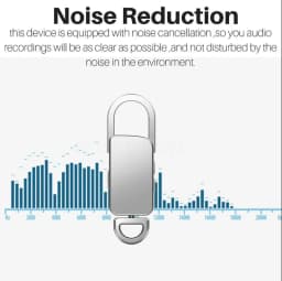 Mini Voice Recorder 128G Long Recording Keychain Sound Audio Recorder Noise Reduction One-button Recording Dictaphone MP3 Player