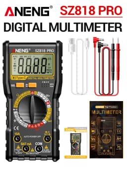 ANENG Digital Multimeters Rechargeable SZ818 Professional AC/DC Voltage NCV Ammeter Voltmeter HFE Triode Capacitor Test Tools