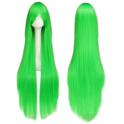 Long Straight Cosplay Wig Black Purple Black Red Pink Blue Dark Brown 100 Cm Synthetic Hair Wigs